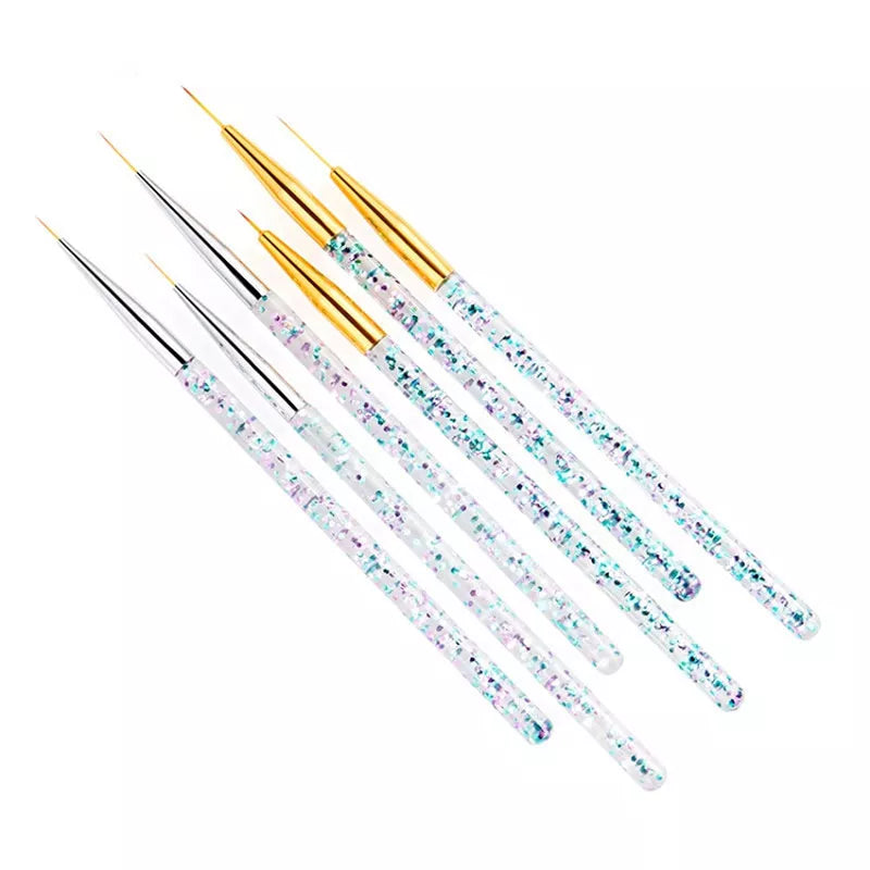 5 Stück Fine Nail Design Brush Nail Liner Brush Set Für Gel-Nägel, Nail