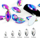 100pcs Glitter Acrylic Horse Eye Non Hotfix Rhinestones Nails Crystals Rhinestones