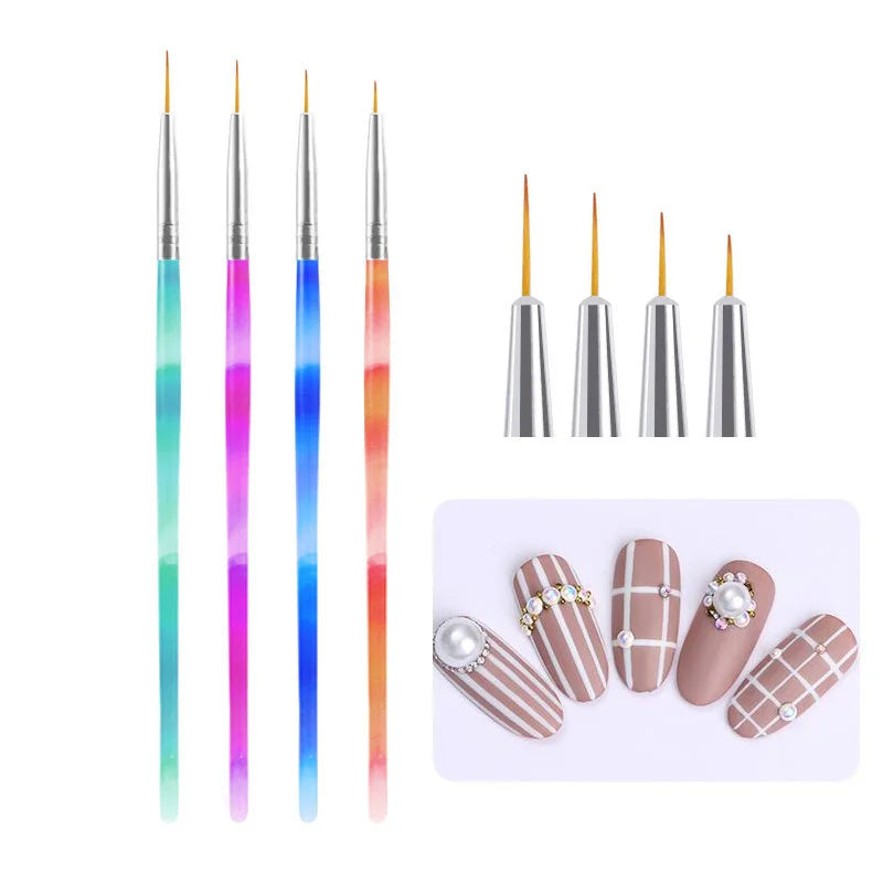 3pcs/Set Nail Brush Nail Art French Stripes Lines
