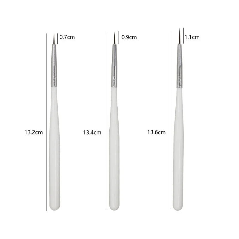 3pcs/Set Nail Brush Nail Art French Stripes Lines