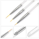 3Pcs/Set Kolinsky Gel Nail Art Line Painting Brushes Thin Liner Drawing