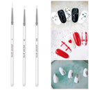3Pcs/Set Kolinsky Gel Nail Art Line Painting Brushes Thin Liner Drawing