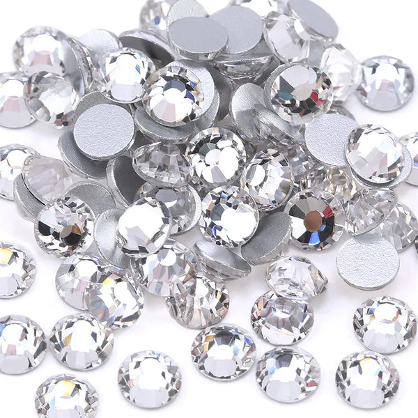 SS3-SS10 Clear Crystal White 3D Nail Art Decoration Rhinestones
