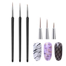 3pcs/Set Nail Brush Nail Art French Stripes Lines