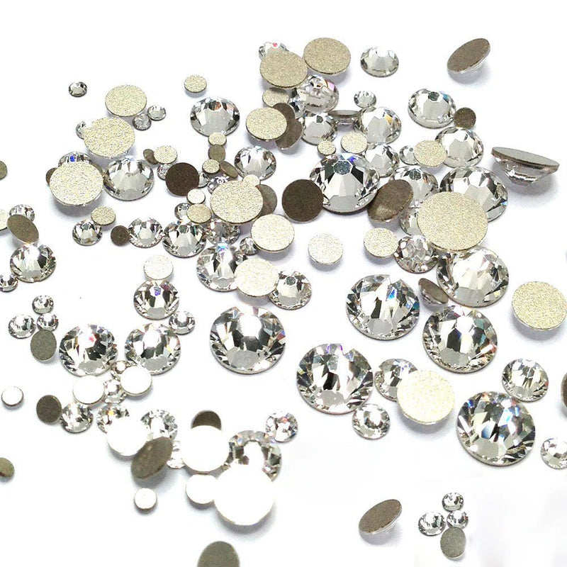 All Sizes Shiny Crystal Clear Non Hotfix Flatback Beauty Accessories Glass Rhinestones