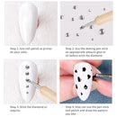 5pcs/Set Dual-Ended Nail Art Dotting Pen With Rhinestones Handle