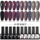 10Pcs/set Blue Gradient Gel Polish Kit For Manicure UV LED Nail Art Design