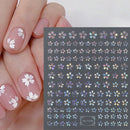 3D Laser Flower Nail Sticker Aurora Decals
