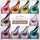 BORN PRETTY Sea Blue Cat Eye Magnetic Nail Gel Polish Glitter Snowlight 10ml