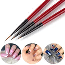 3pcs/Set Nail Brush Nail Art French Stripes Lines