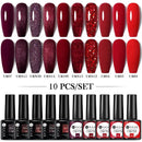 10Pcs/set Blue Gradient Gel Polish Kit For Manicure UV LED Nail Art Design